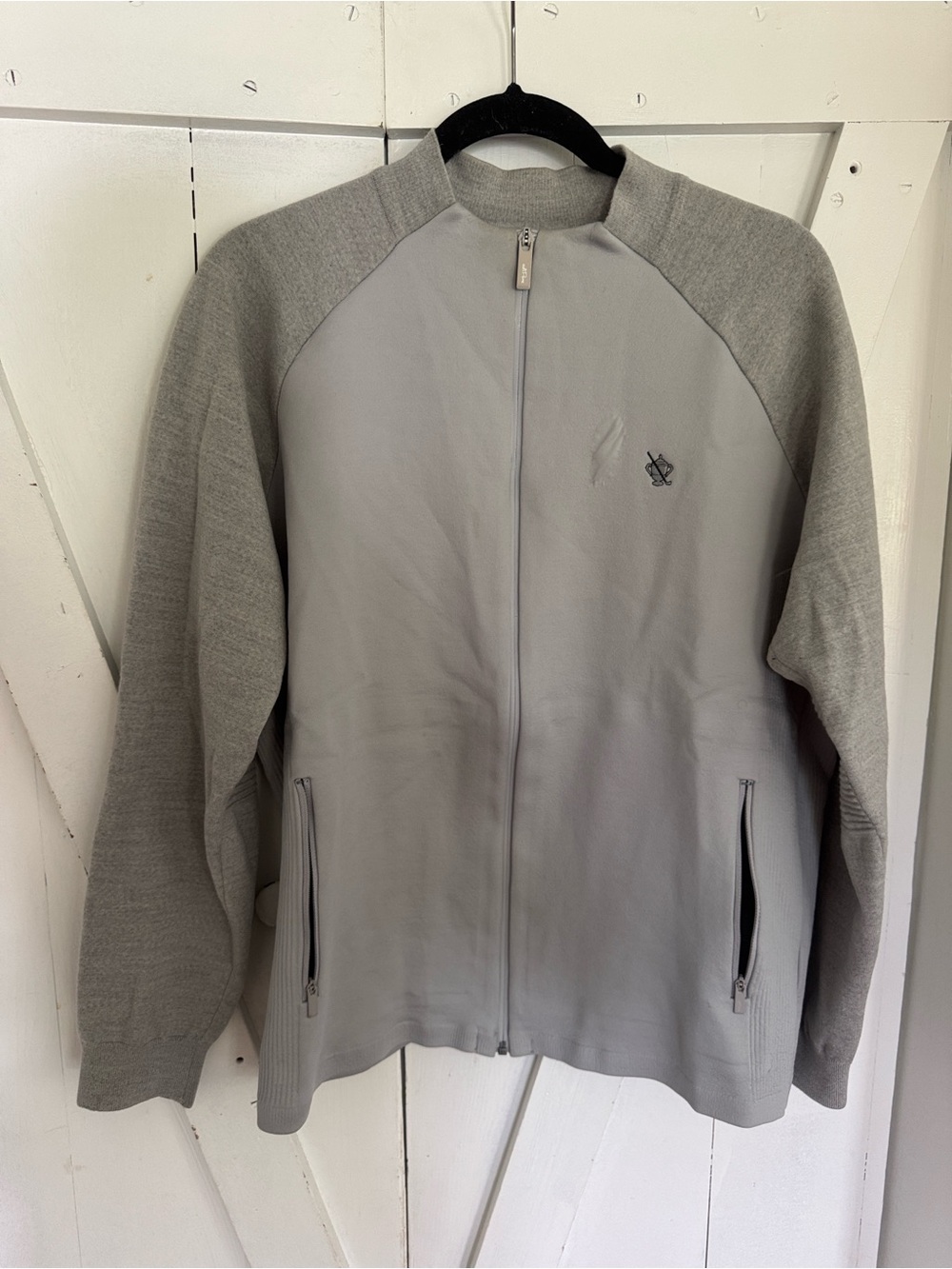 adidas Men's Light Gray Full-Zip Performance Jacket